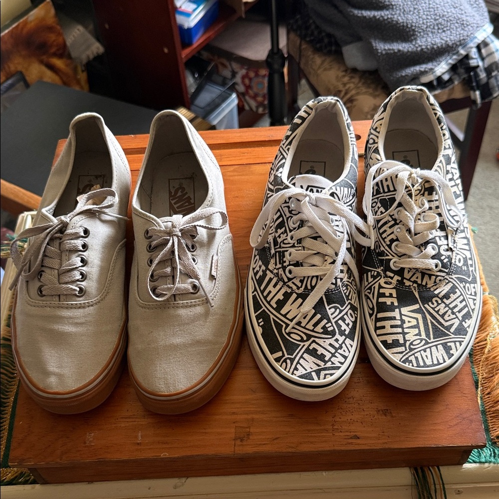 2 pair of mens vans sneakers size 9 ( women’s 10.5 )
